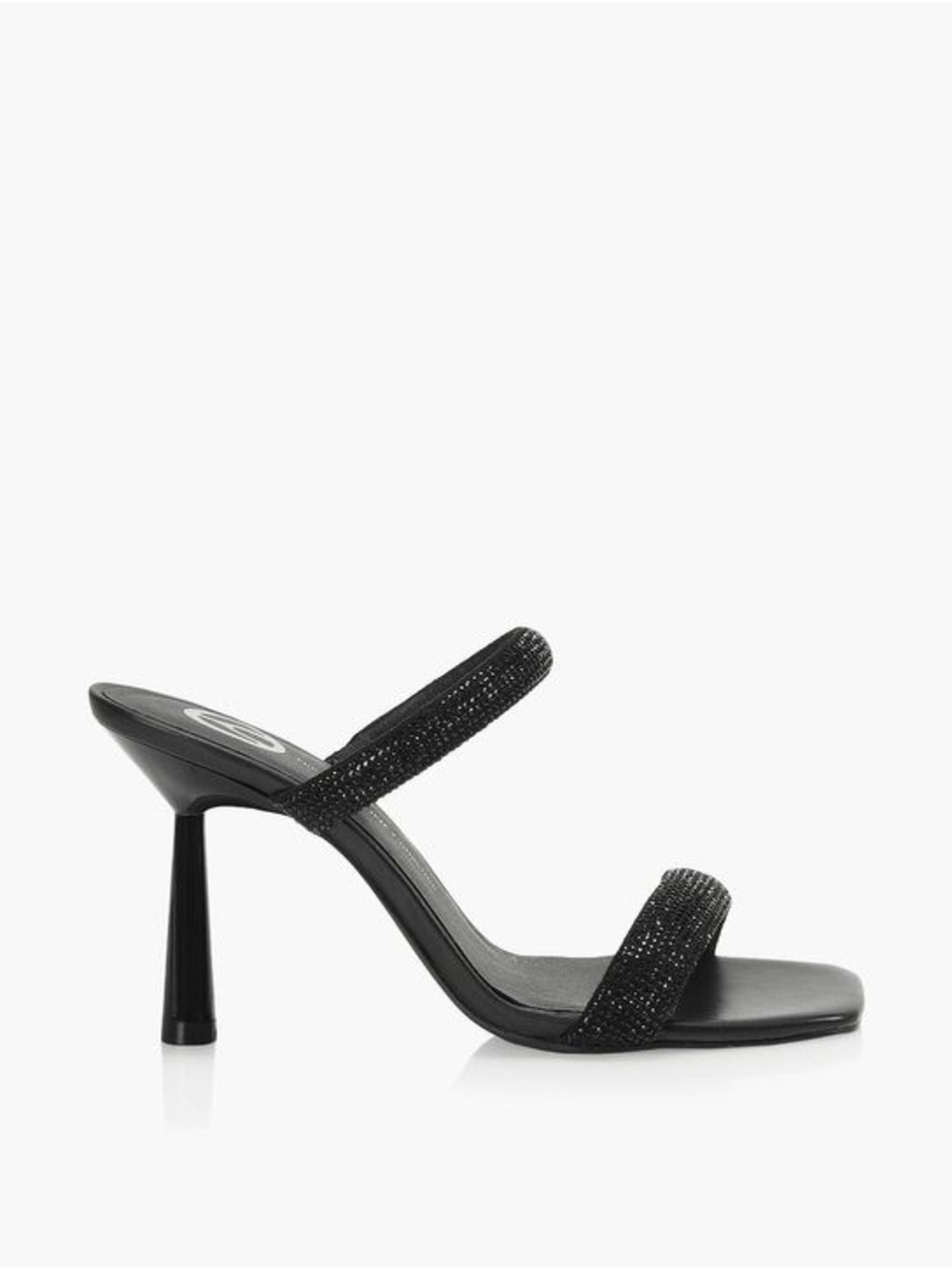 The Wishbone Collection "Tina" Rhinestone Tubular Mule Heels Sz 9.5